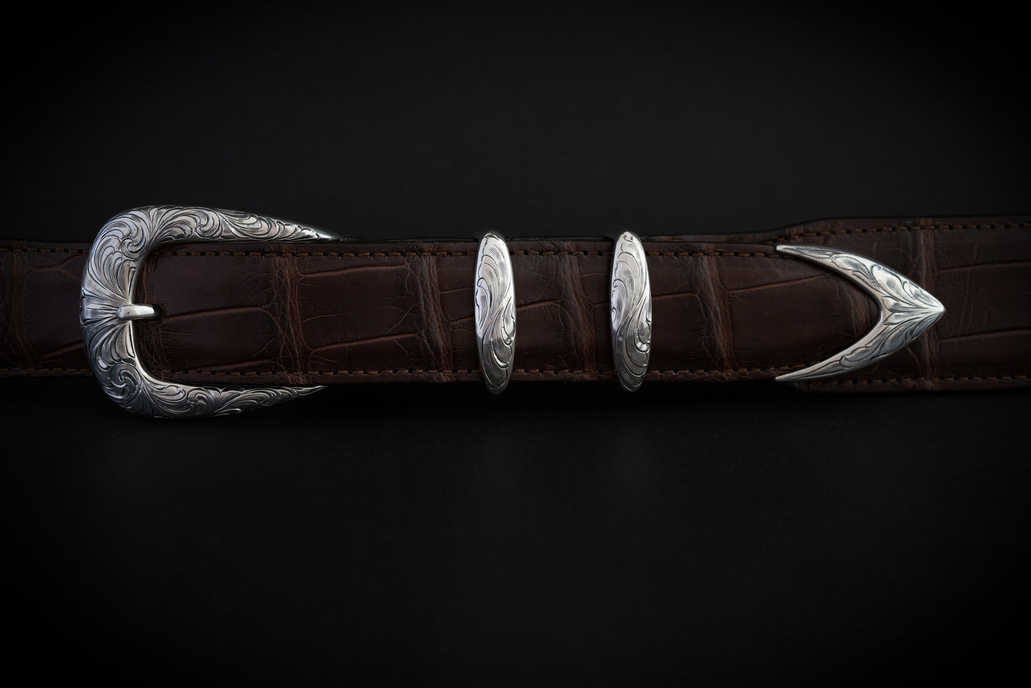 1" Cirrus, Engraved Sterling Silver, 4 Piece Set
