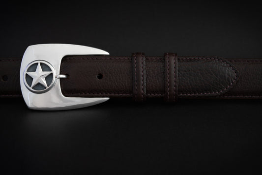 1-1/4" Polished Stars Buckle and Belt