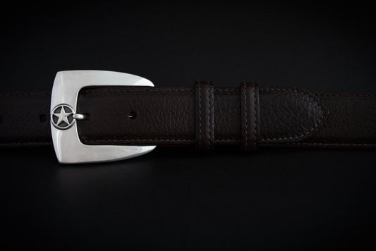 1-1/4" Polished Lone Star Buckle and Belt